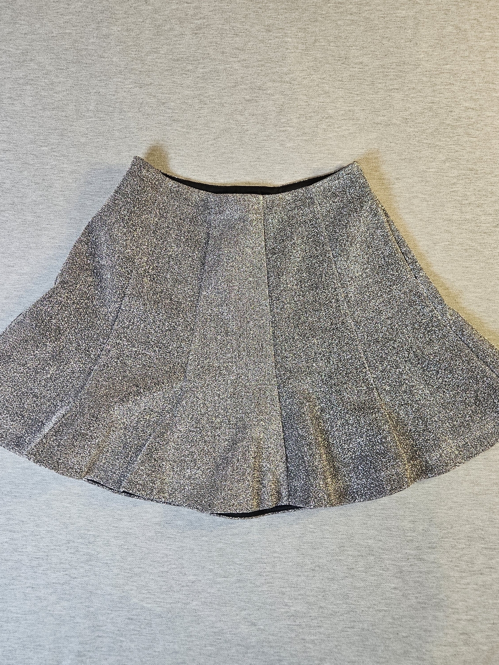 Express Super Sparkly Silver Metallic Circle Flare Skirt Size 6